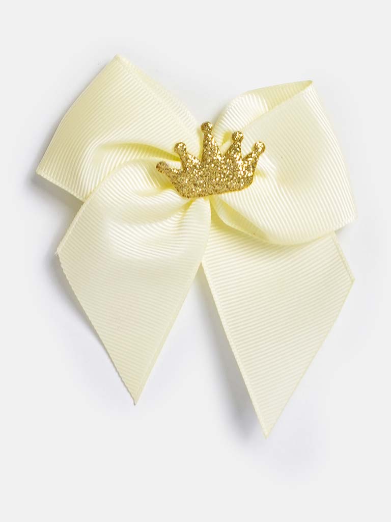 Baby Girl Crown with Bow Handmade Hairclip-Lemon