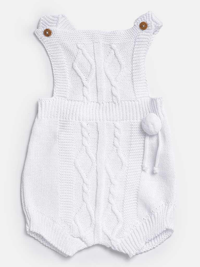 Baby Boy Javi Collection 2-piece Pom-pom Knitted Set - White