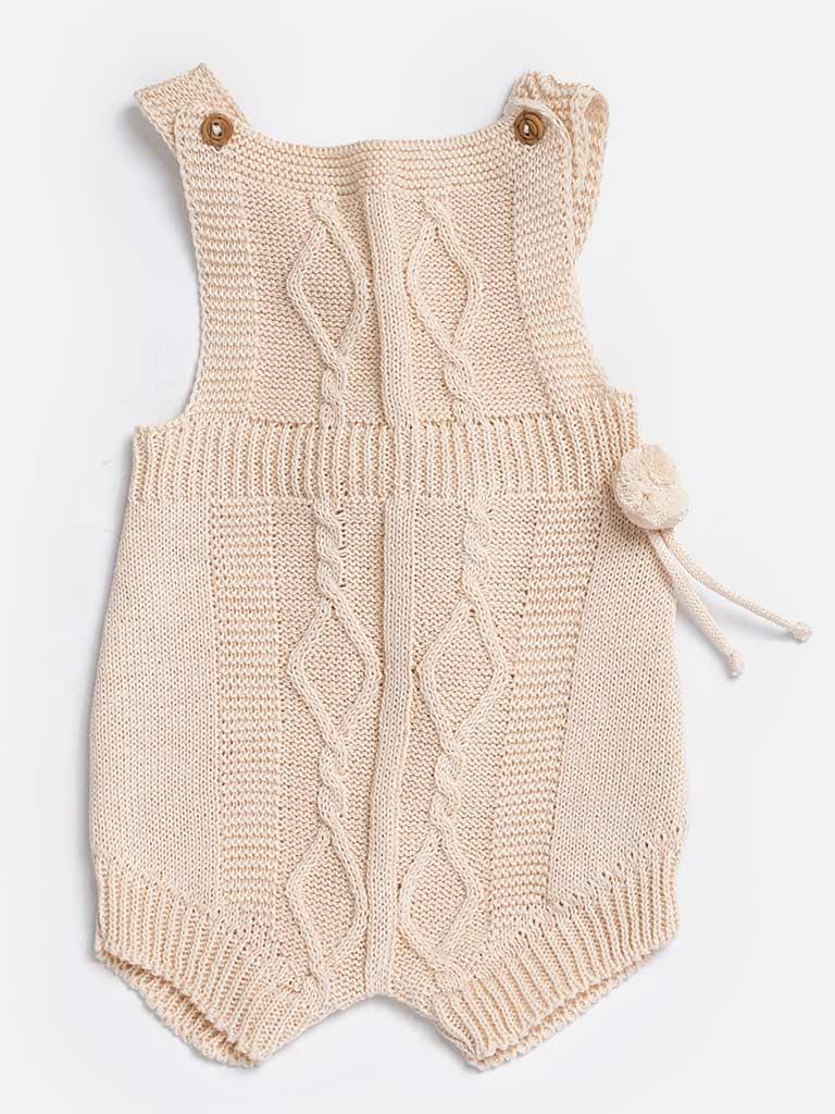 Baby Boy Javi Collection 2-piece Pom-pom Knitted Set - Beige