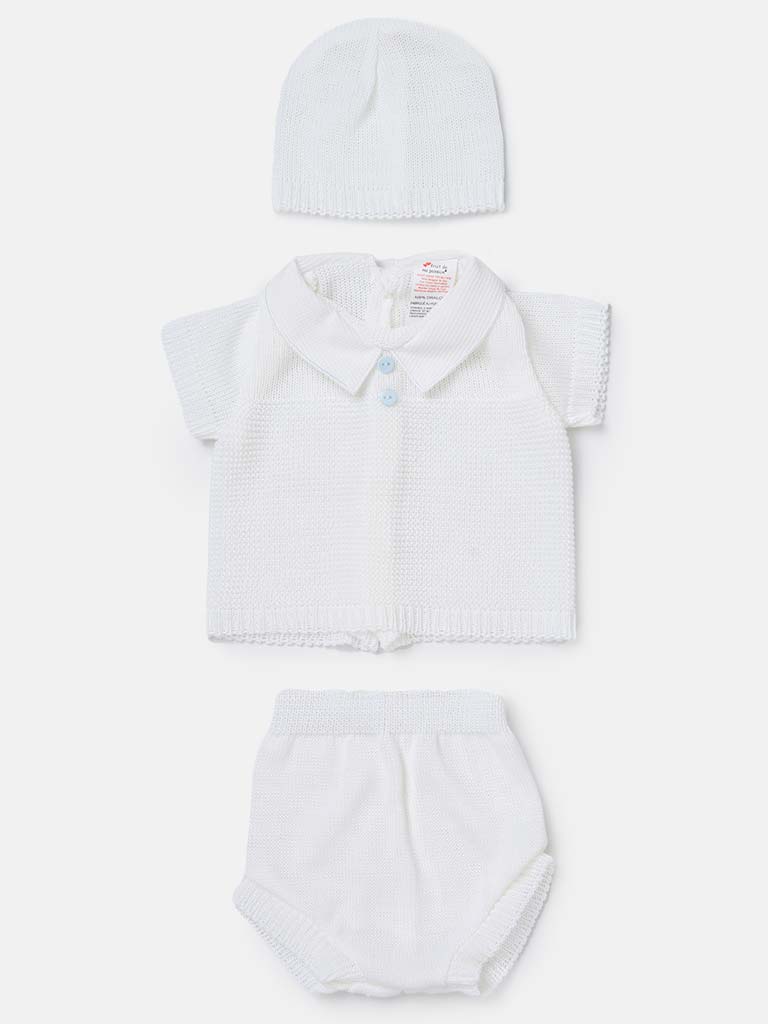 Baby Boy 3-piece Everyday Knitted Gift Box Set - White