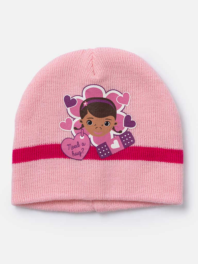 Doc McStuffins Baby Girl Knitted Beanie Hat-Pink
