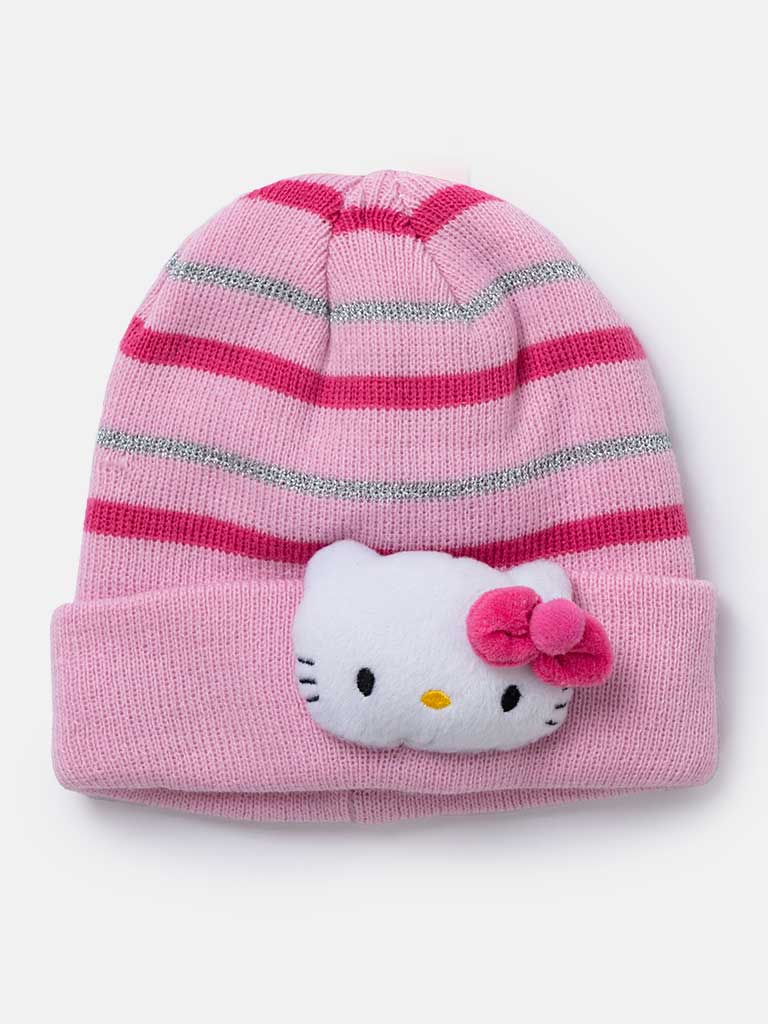 Hello Kitty Baby Girl Knitted Beanie Hat - Pink