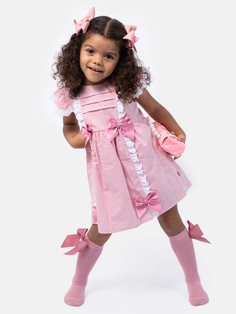 Baby Girl Isabell Collection Spanish Dress - Dusty Pink