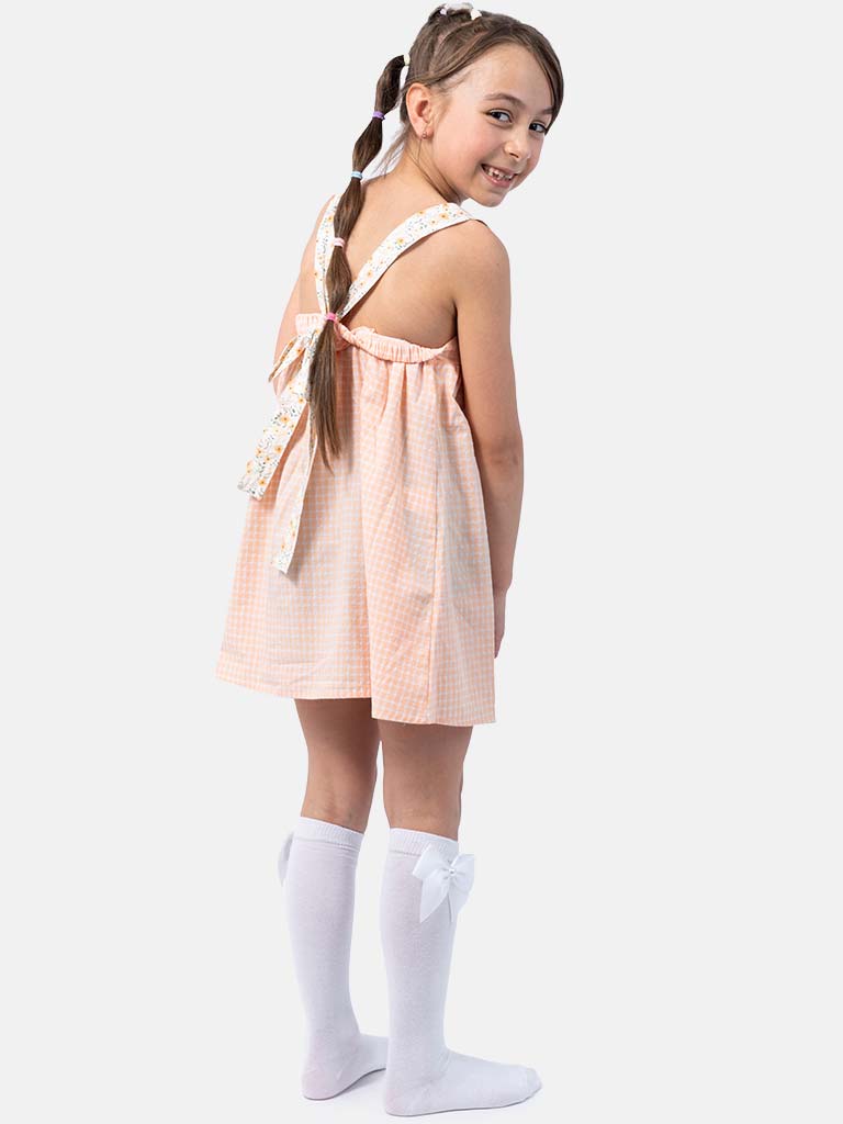 Baby Girl "Calamaro" Brand Spanish Dress - Peach Orange