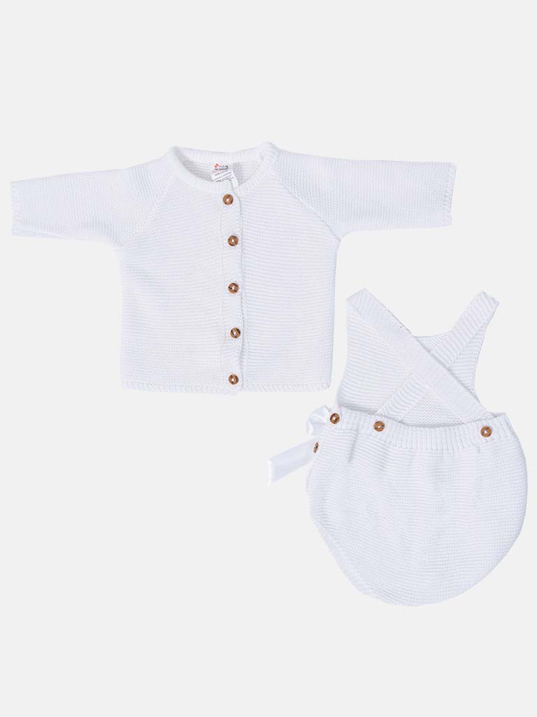 Baby Girl Emmeline Collection 2-piece Knitted Set - White