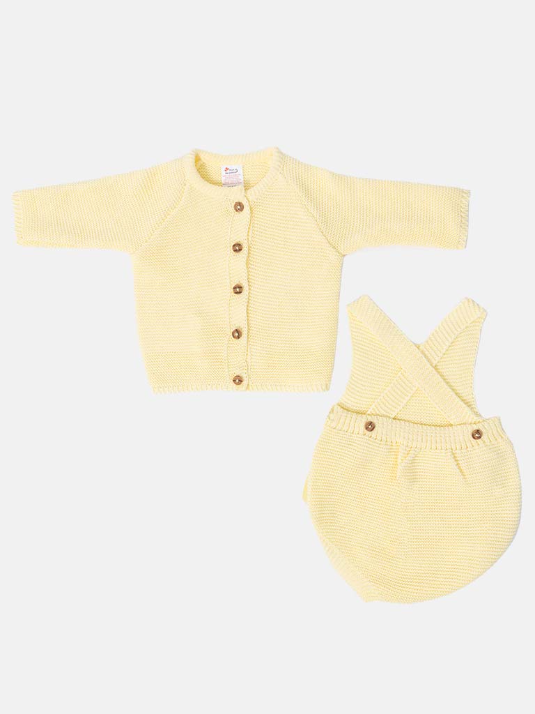 Baby Girl Emmeline Collection 2-piece Knitted Set- Lemon Yellow