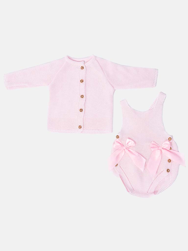 Baby Girl Emmeline Collection 2-piece Knitted Set-Baby Pink