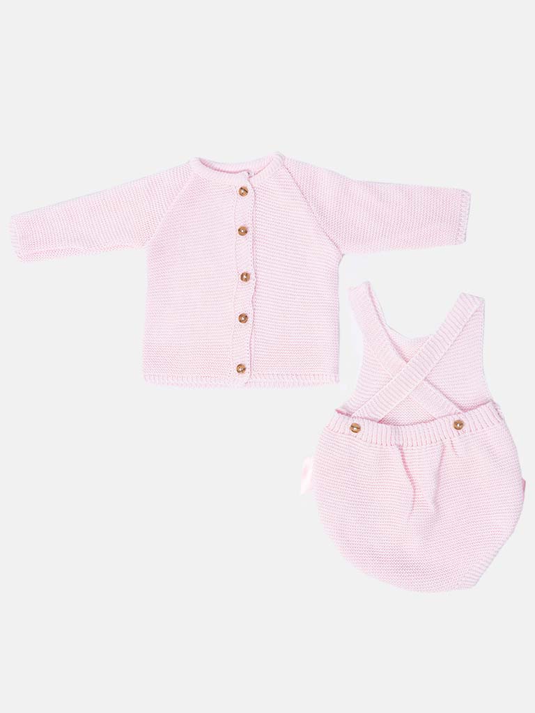 Baby Girl Emmeline Collection 2-piece Knitted Set- Baby Pink