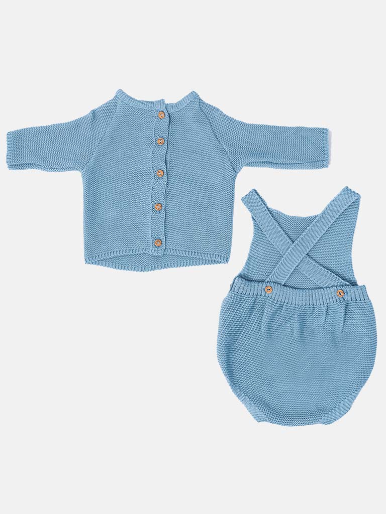 Baby Boy Noah Collection 2-piece Knitted Set- Blue