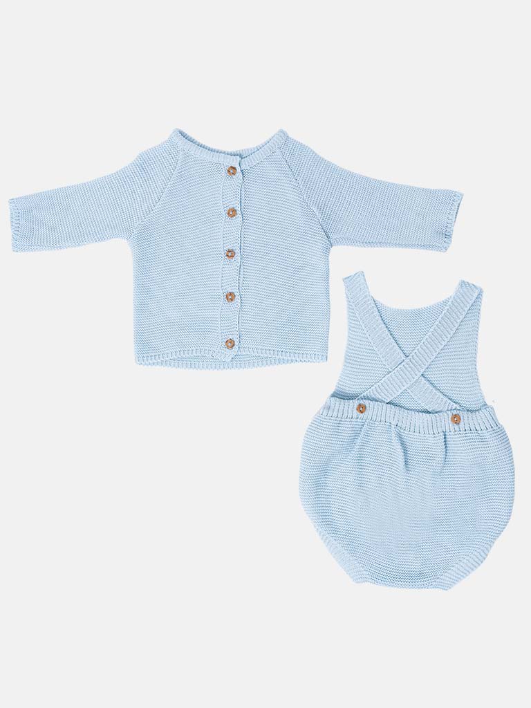 Baby Boy Noah Collection 2-piece Spanish Knitted Set - Baby Blue