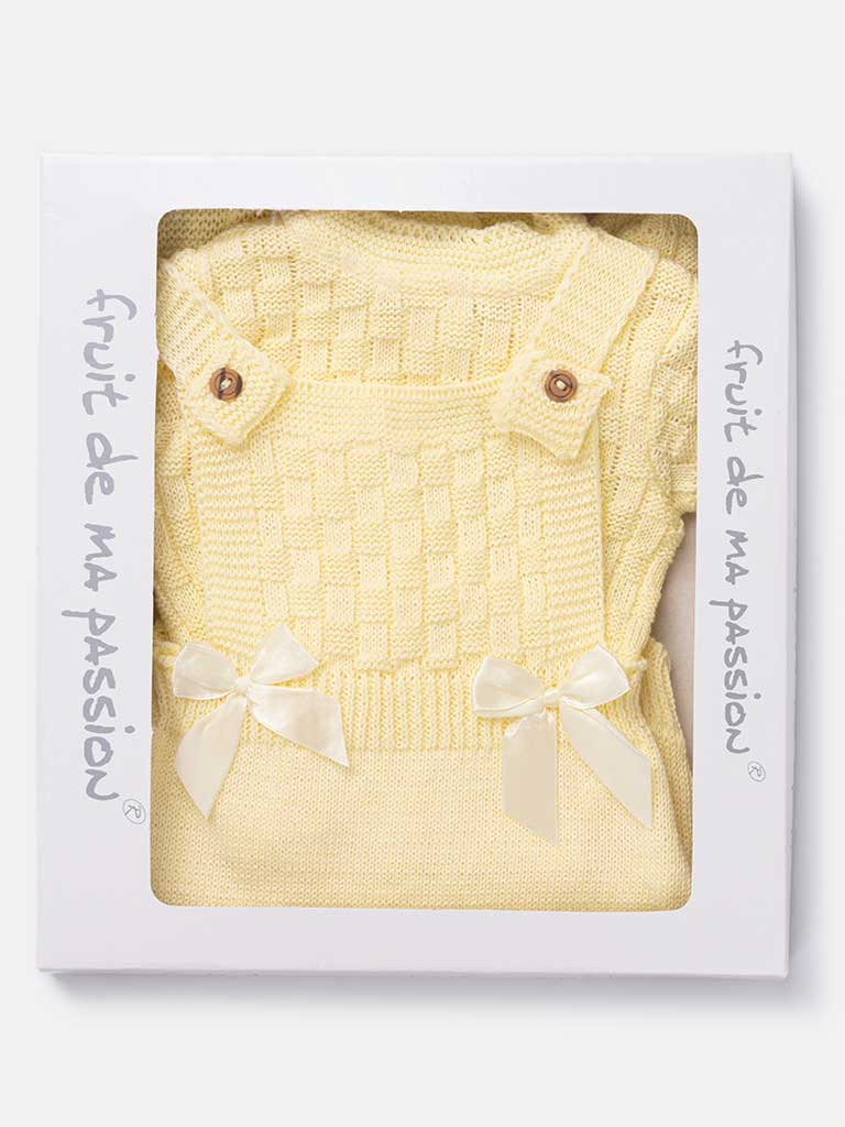 Baby Boy/Girl Matching 3-piece Lemon Yellow Knitted Gift Set Bundle