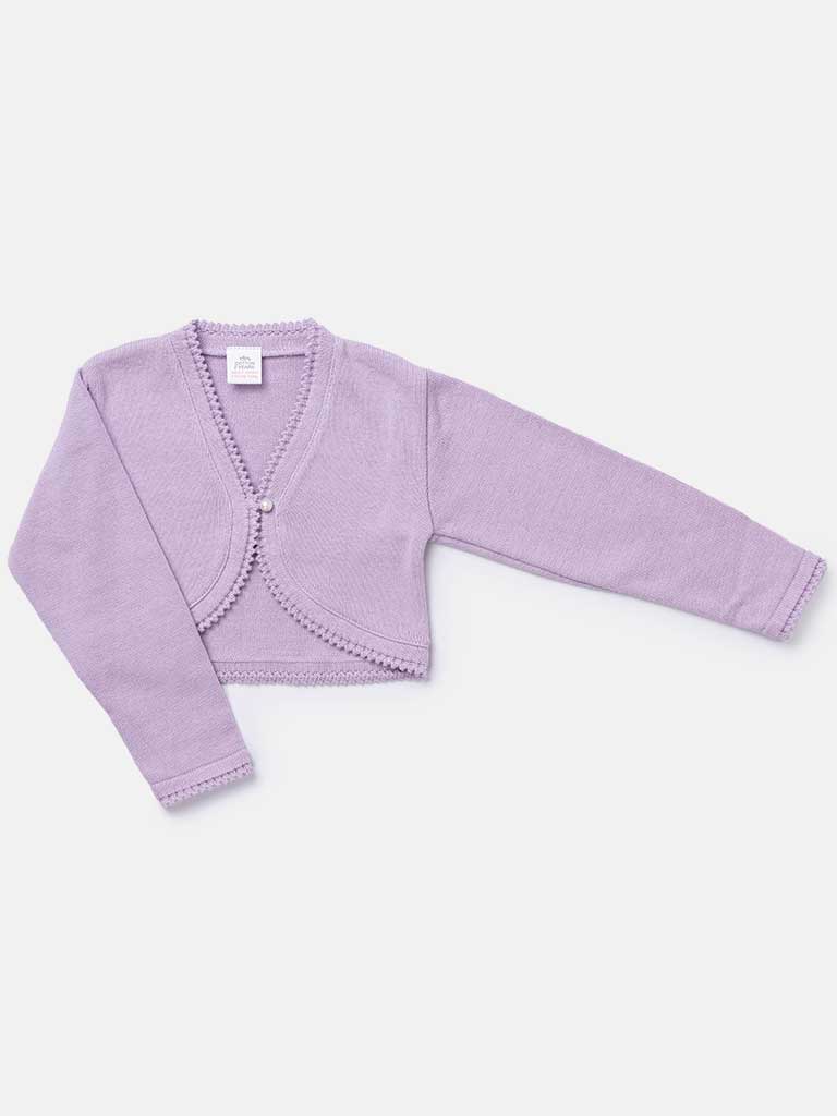 Luxury Baby Girl Bolero with Pearl - Lilac Purple