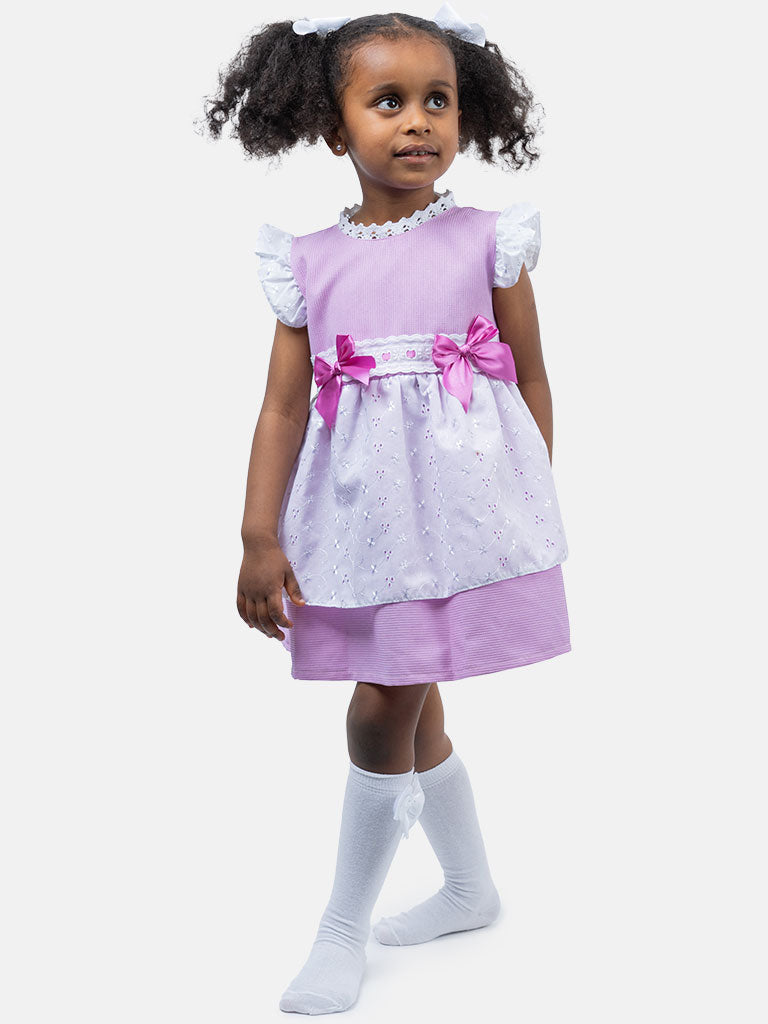Baby Girl Estrella Collection Lace Spanish Dress - Purple