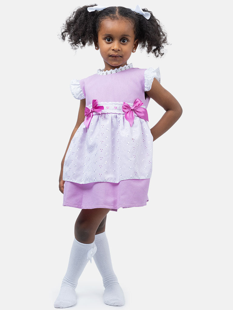 Baby Girl Estrella Collection Lace Spanish Dress-Purple