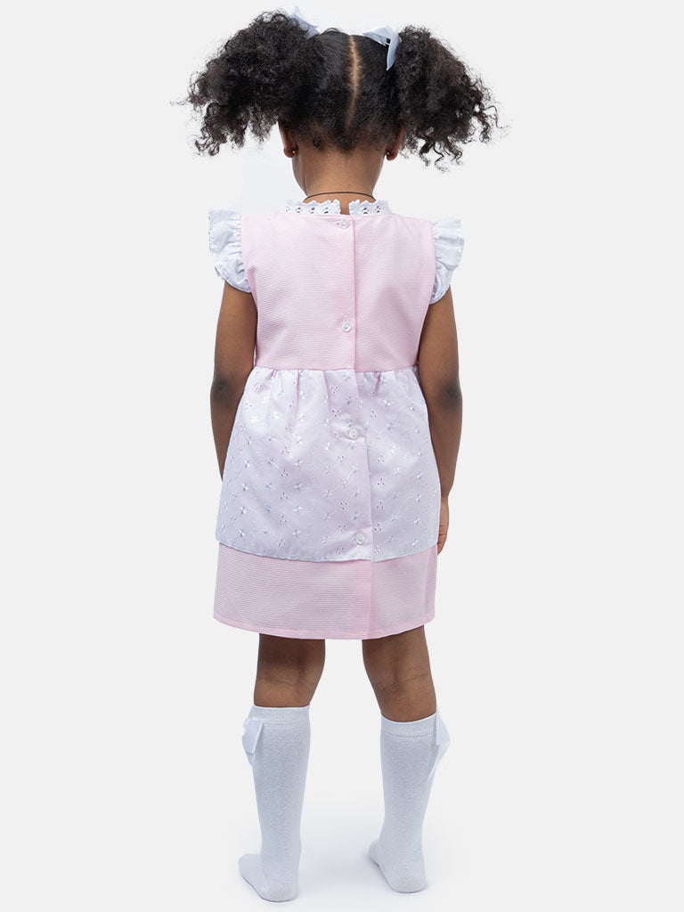 Baby Girl Estrella Collection Lace Spanish Dress - Baby Pink