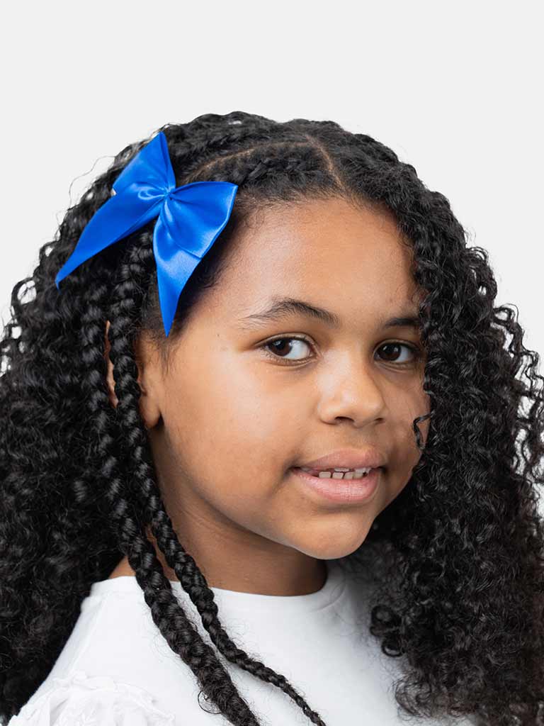 Baby Girl Vibrant Satin Bow Hairclip-Royal Blue