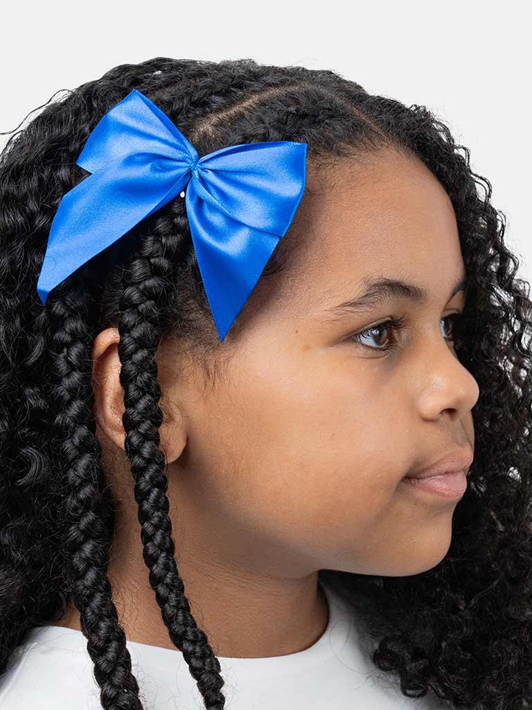 Baby Girl Vibrant Satin Bow Hairclip-Royal Blue