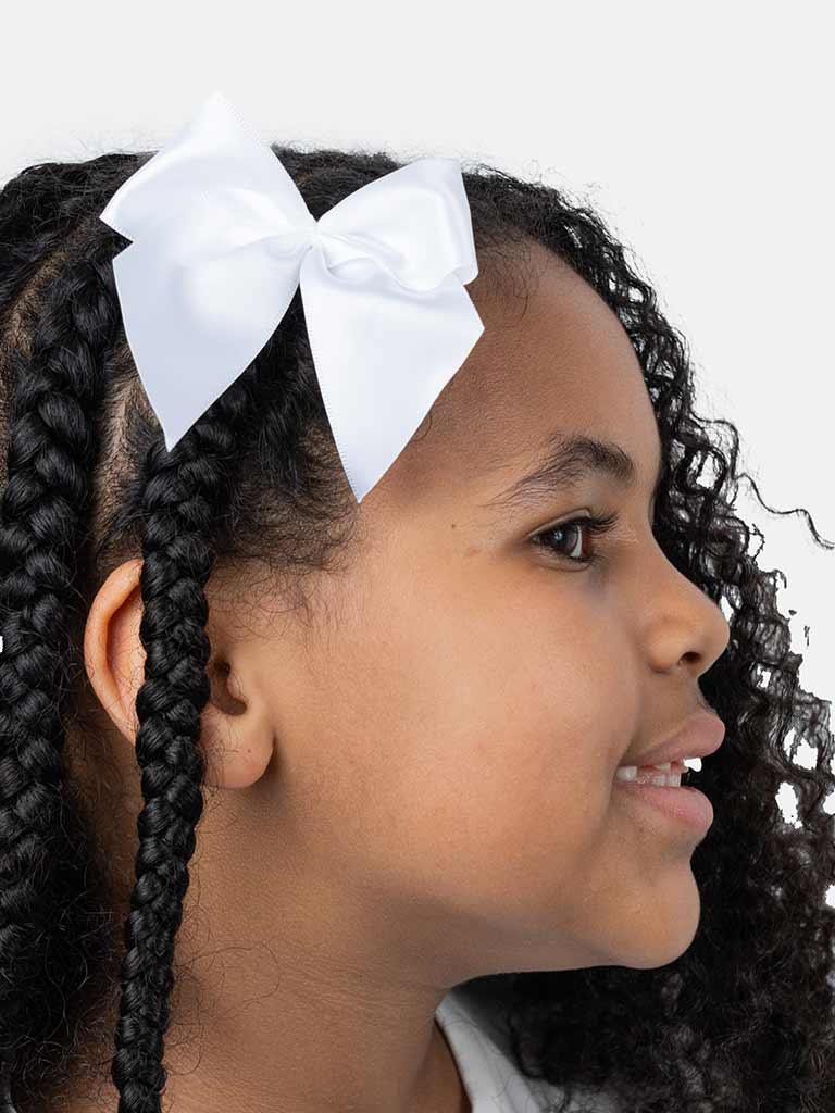 Baby Girl Vibrant Satin Bow Hairclip-White