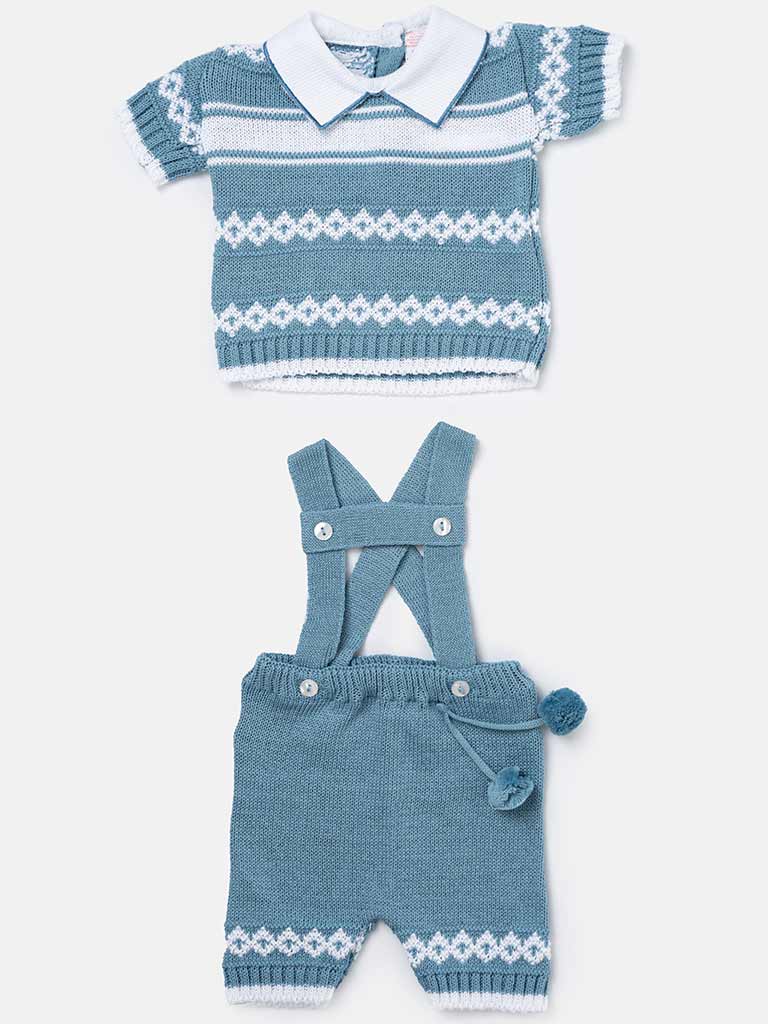 Baby Boy Pedro Collection 2-piece Spanish Knitted Set - Blue