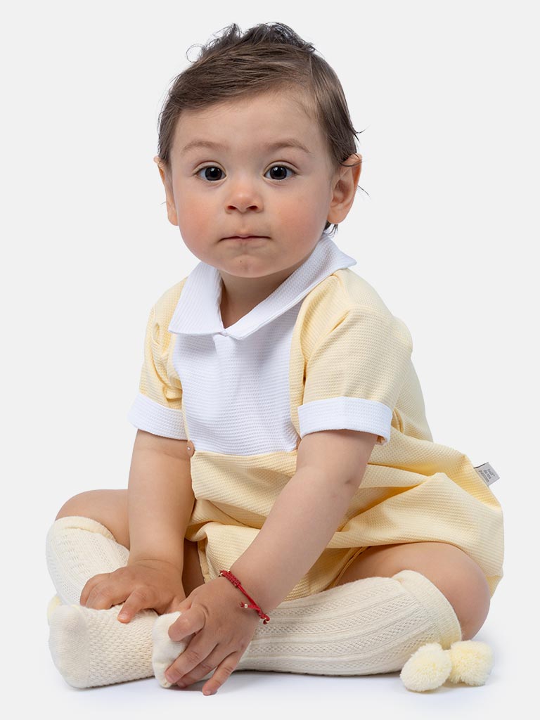 Baby Boy Raul Collection Spanish Romper - Lemon Yellow