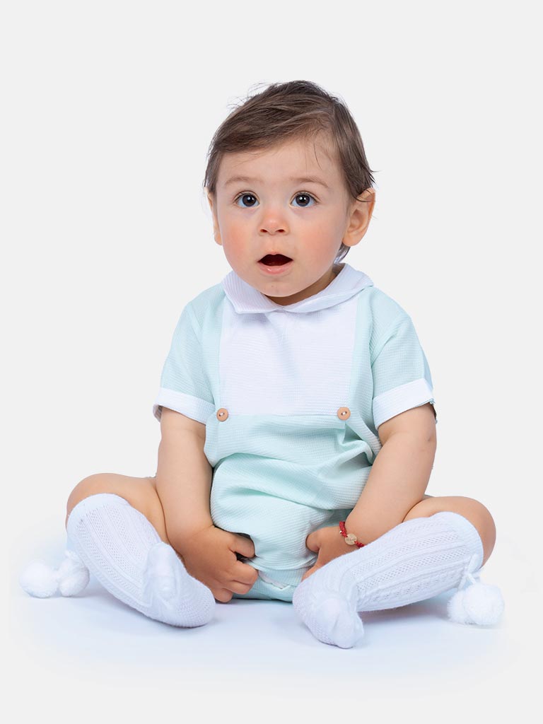 Baby Boy Raul Collection Spanish Romper - Mint