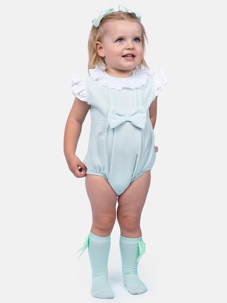 Baby Girl Eva Collection Spanish Romper - Mint Green