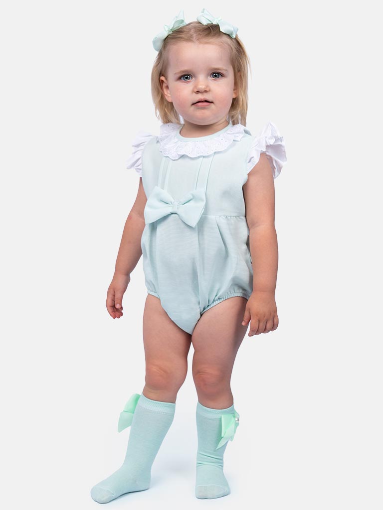 Baby Girl Eva Collection Spanish Romper - Mint Green