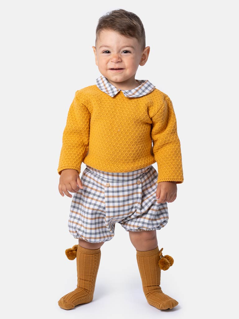 Baby Boy Victor Collection 2-Piece Spanish Jam Pants Set - Mustard Yellow