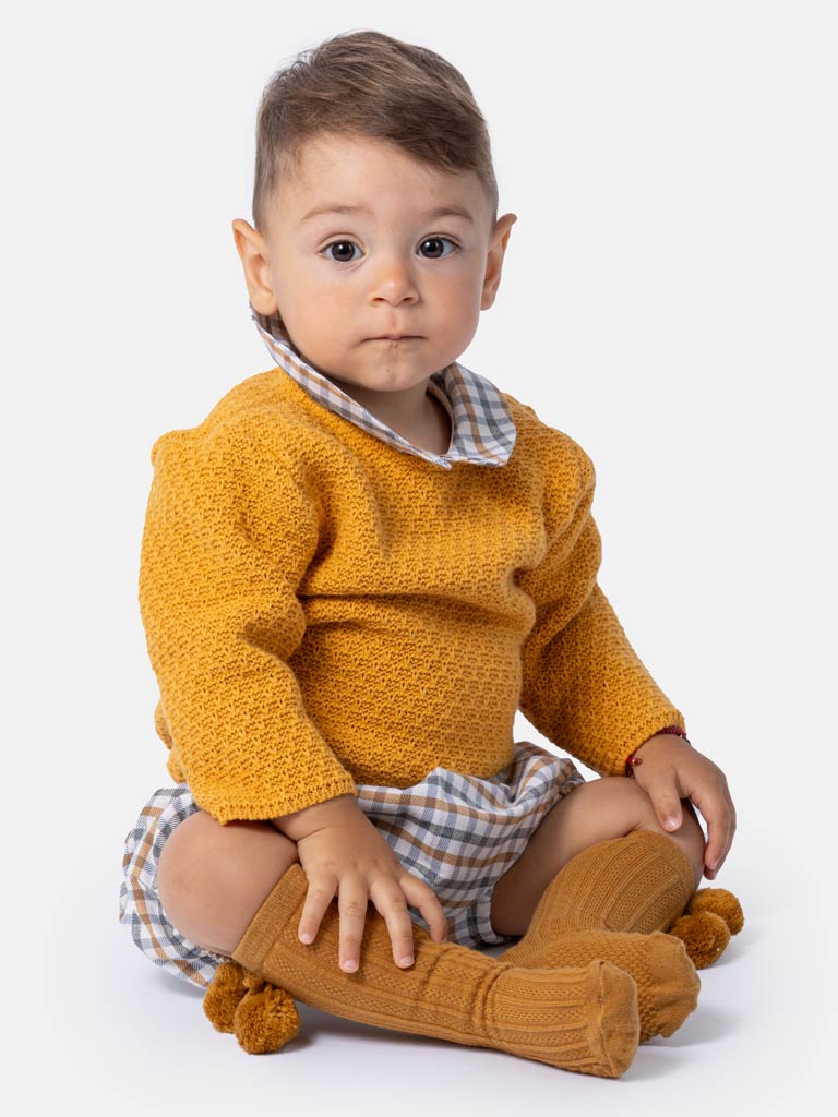 Baby Boy Victor Collection 2-Piece Spanish Jam Pants Set - Mustard Yellow
