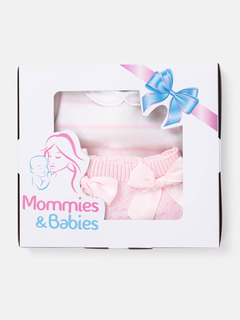 Baby Girl Nia Collection 4-piece Spanish Knitted Set - Baby Pink