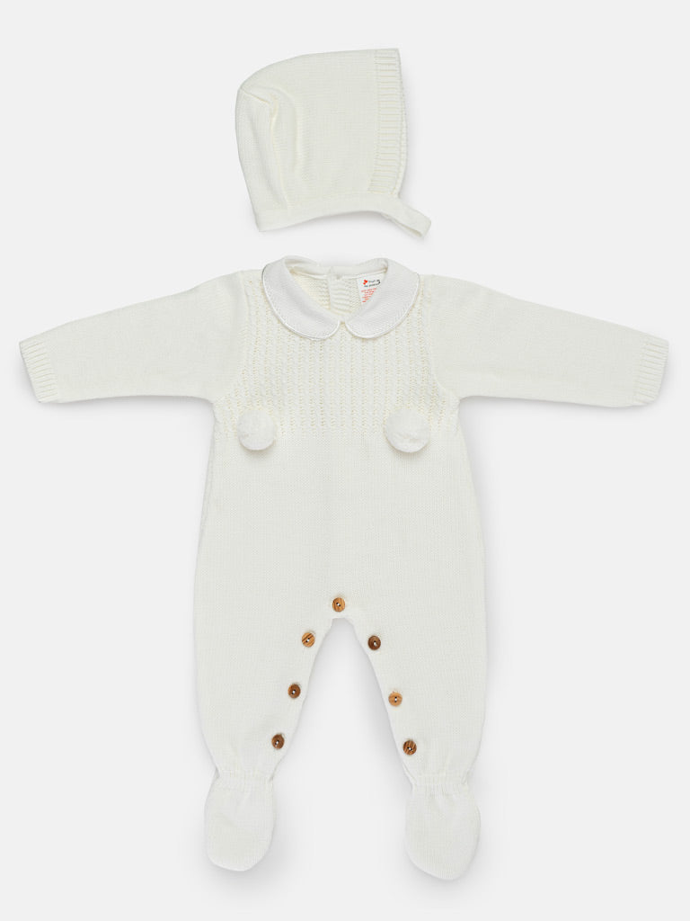 Baby Boy Grow 2-piece Pom Pom Gift Box Set - Ivory