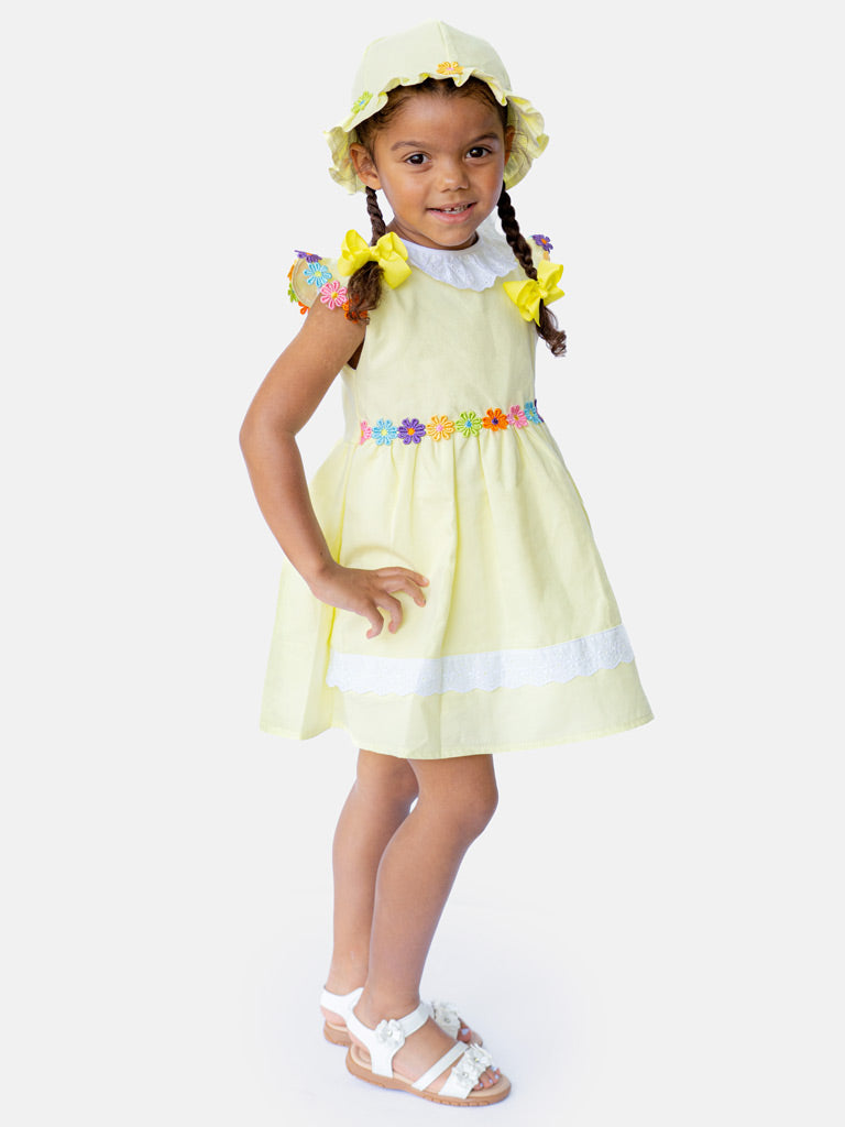 Baby Girl Laura Collection 2-piece Spanish Dress Set - Lemon Yellow