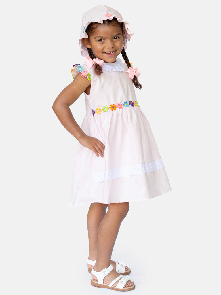 Baby Girl Laura Collection 2-piece Spanish Dress with Hat - Pink