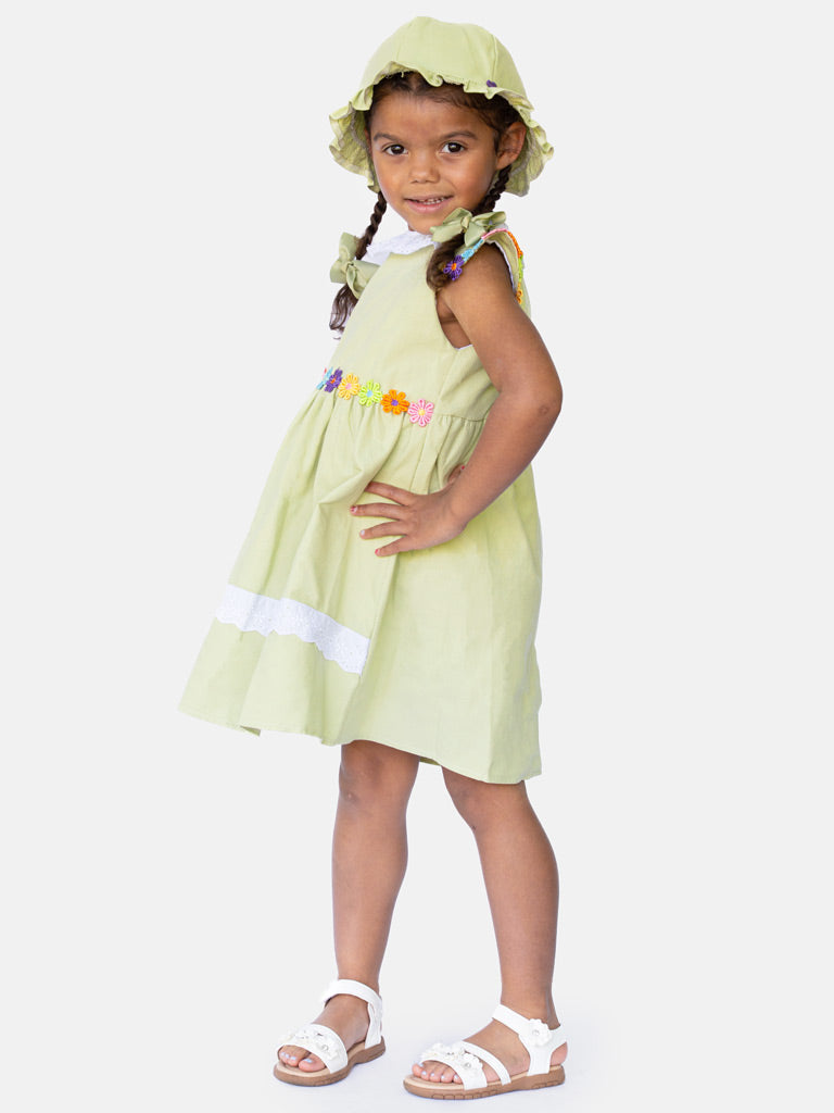 Baby Girl Laura Collection 2-piece Spanish Dress Set - Sage