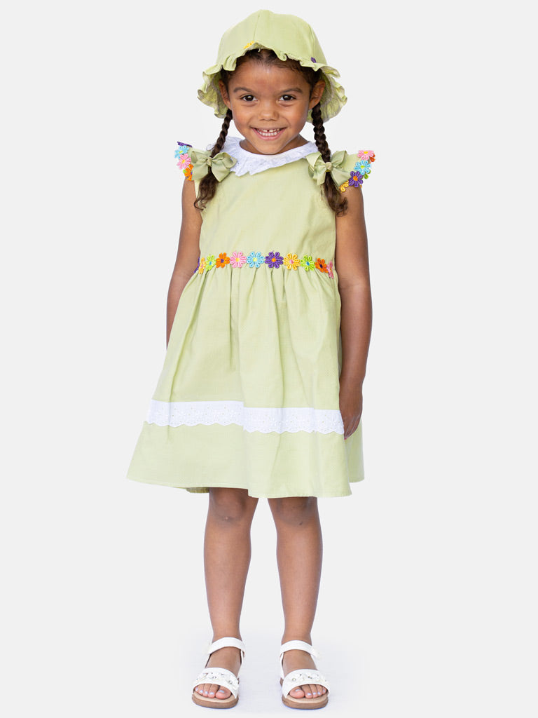 Baby Girl Laura Collection 2-piece Spanish Dress Set - Sage