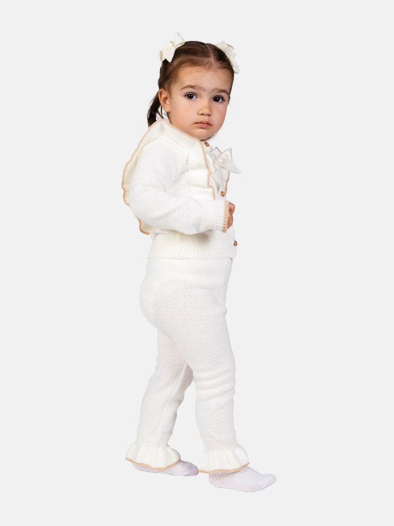 Baby Girl Kim Collection 2-piece Spanish Knitted Set - Ivory