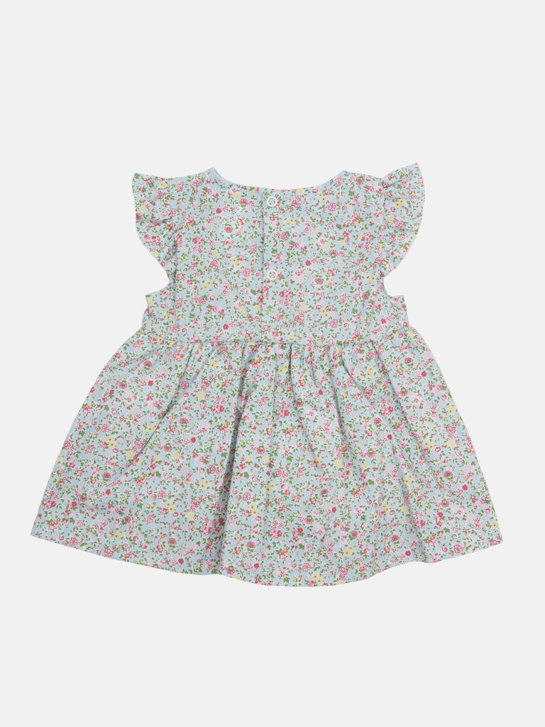 Baby Girl Floral Print Spanish Dress - Mint