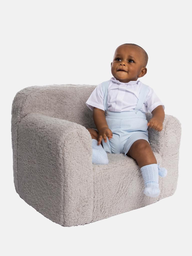 Baby Boy Madrid Collection Romper with white shirt - Baby Blue