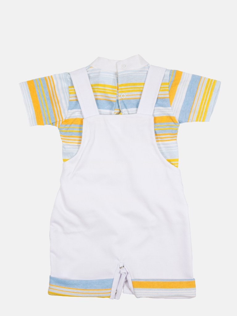 Baby Boy Sailor Collection Dungaree 2 Piece Set-White