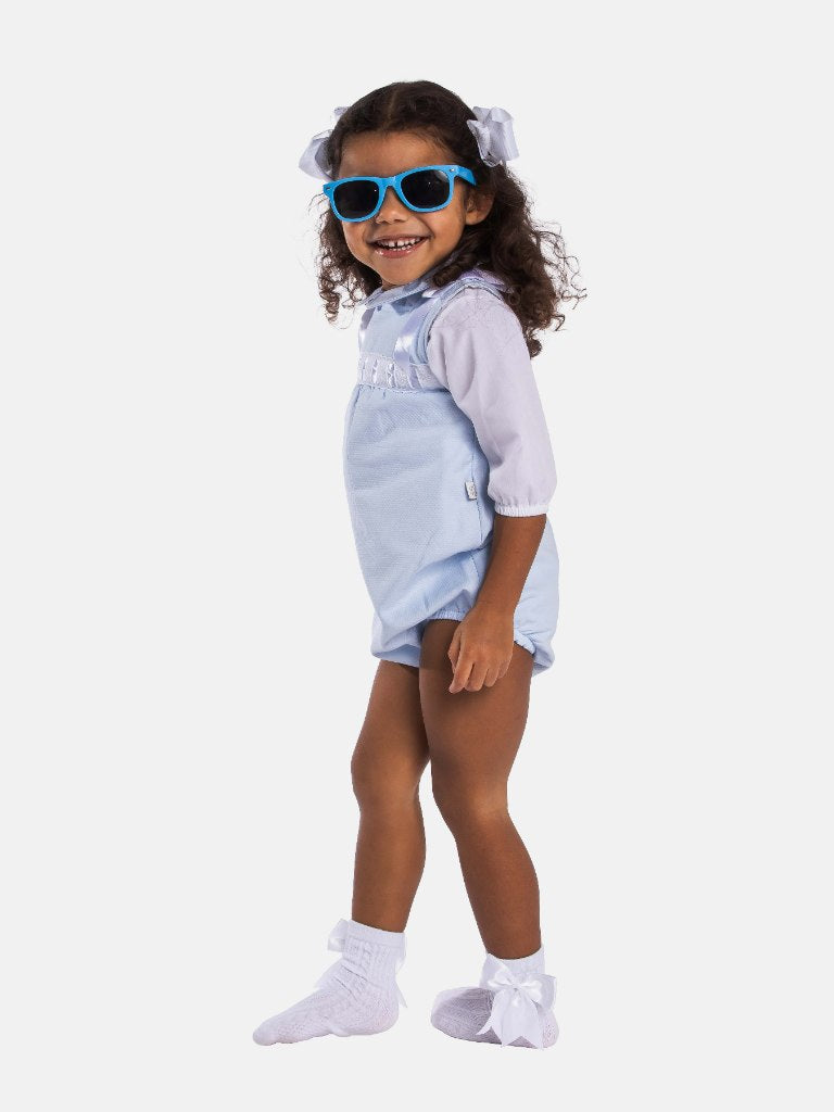 Baby Girl Almera Collection Spanish Romper - Baby Blue