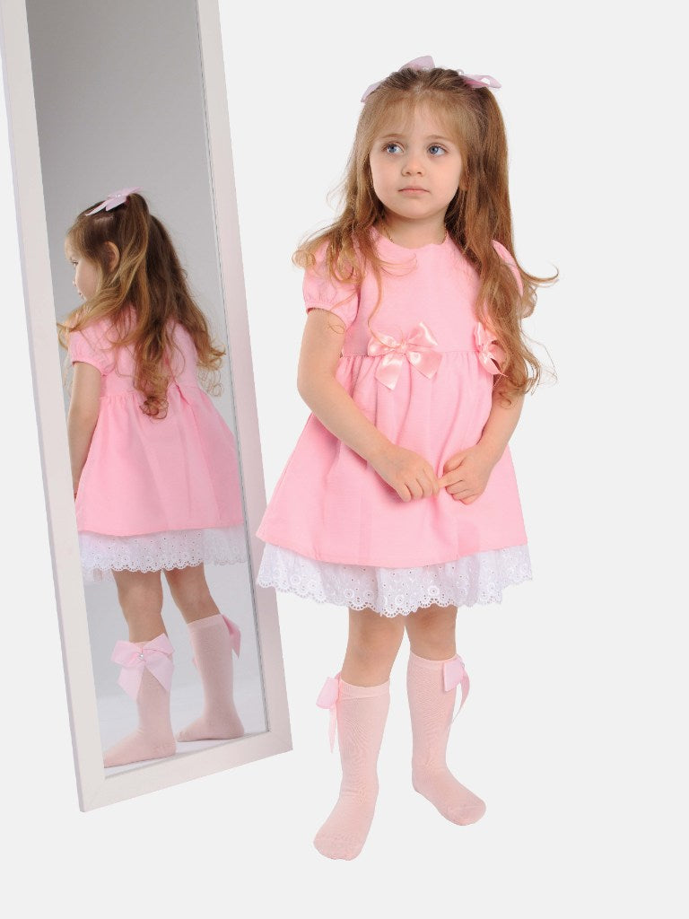 Baby Girl Nina Collection Bow Spanish Dress-Pink