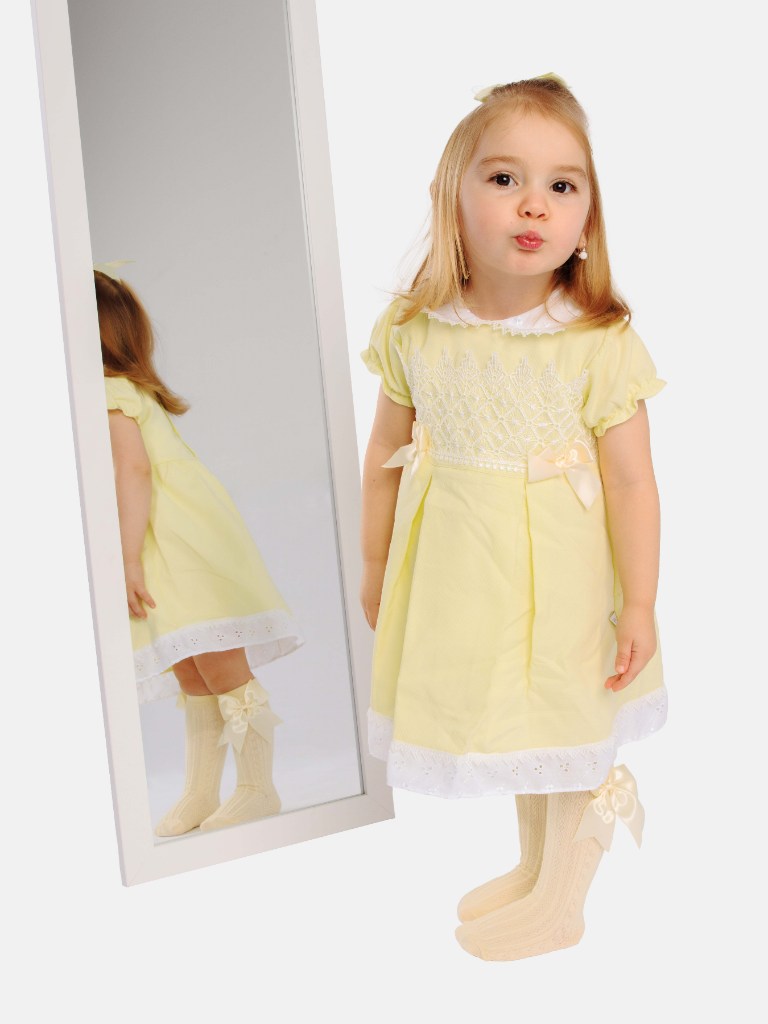 Baby Girl Elia Collection Spanish Dress - Lemon Yellow