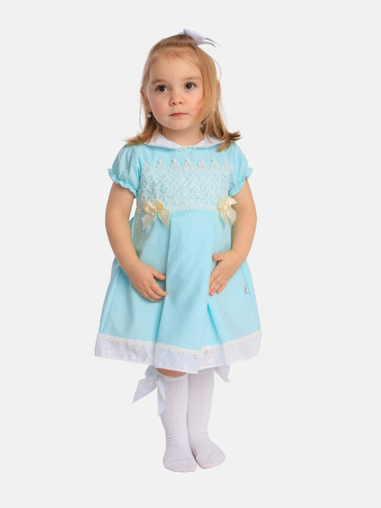 Baby Girl Elia Collection Spanish Dress-Aqua Blue