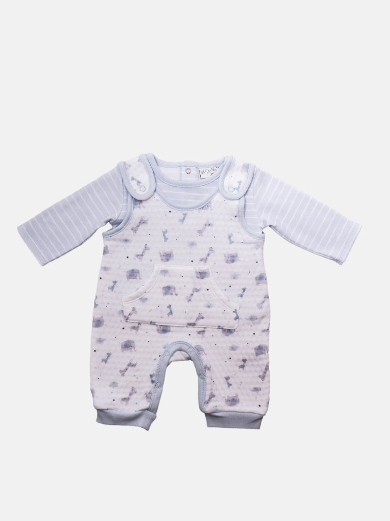 Baby Unisex Watch Me Grow Baby Blue Animals 2 piece Set - Baby Blue