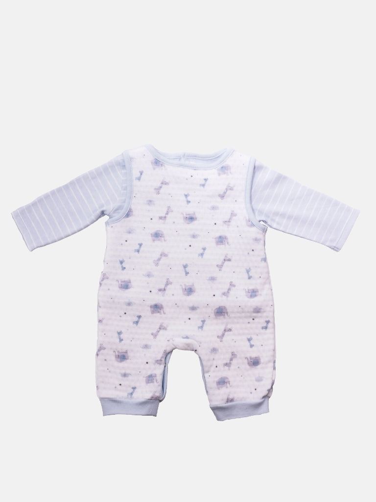 Baby Unisex Watch Me Grow Baby Blue Animals 2 piece Set - Baby Blue
