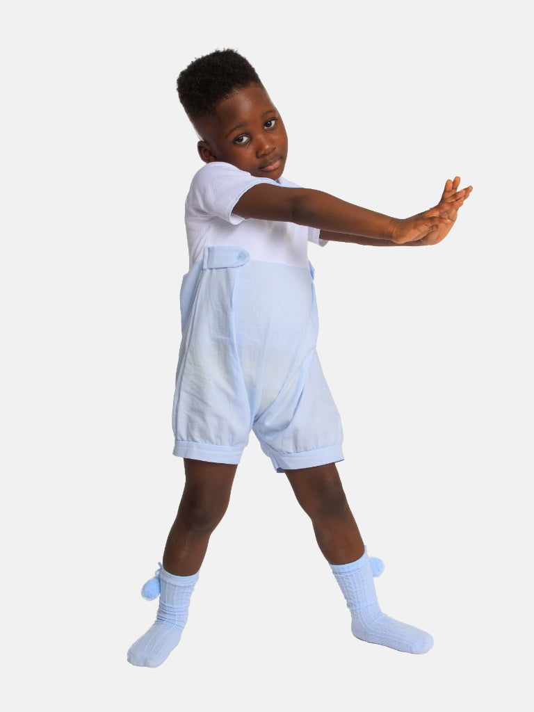 Baby Boy Noel Collection Spanish - All in One Romper - Baby Blue