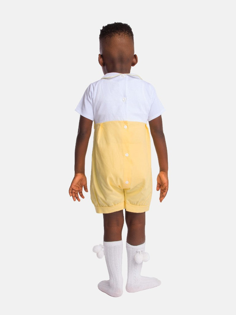 Baby Boy Noel Collection Spanish - All in One Romper - Lemon Yellow