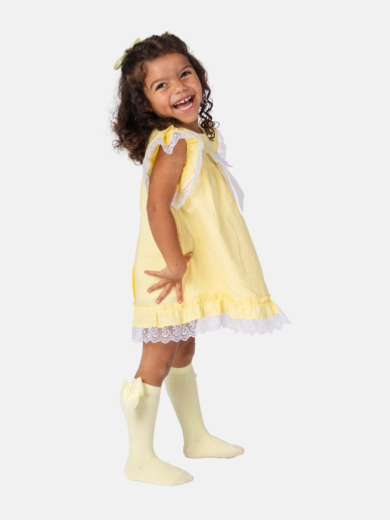 Baby Girl Rina Collection Spanish Dresses Set with Bows - Yellow