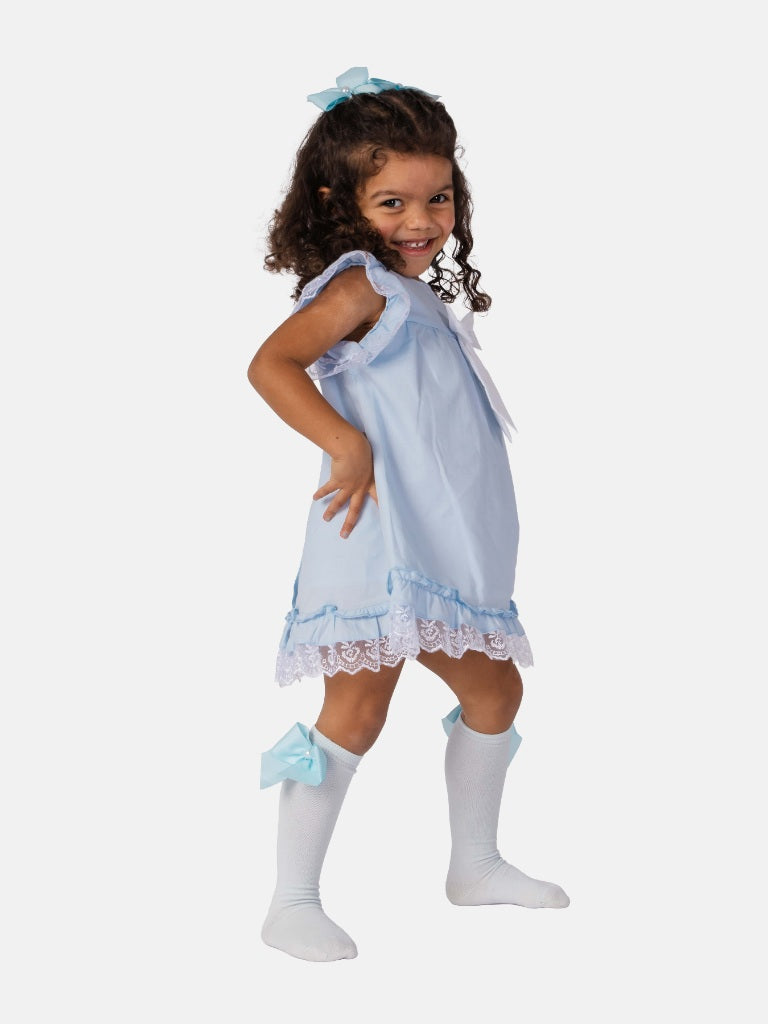 Baby Girl Rina Collection Baby Blue Spanish Dress with Bow