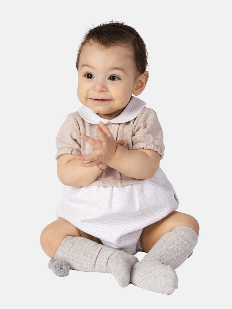 Baby Boy Leon Collection Grey Spanish Romper